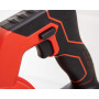 Am ergonomisch geformten Softhandgriff finden Sie den Ein- bzw. Ausschalter mit Arretierung für Dauerbetrieb. 