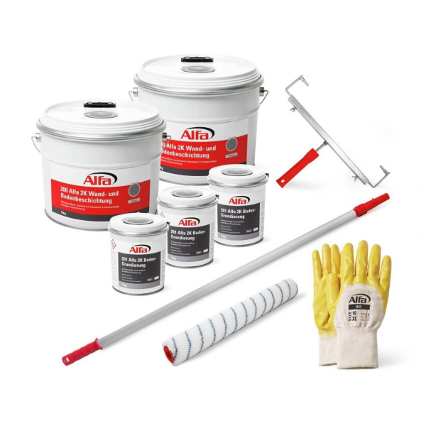 8115 Alfa Wand- und Bodenbeschichtungs-Set 20 m² + Zubehör