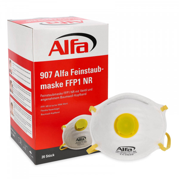 907 Alfa Feinstaubmaske FFP1 (mit Ventil) 