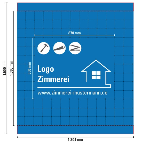 Unterspannbahn mit individuellem Kundenlogo