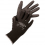 PU-beschichteter Nylon-Feinstrickhandschuh in schwarz