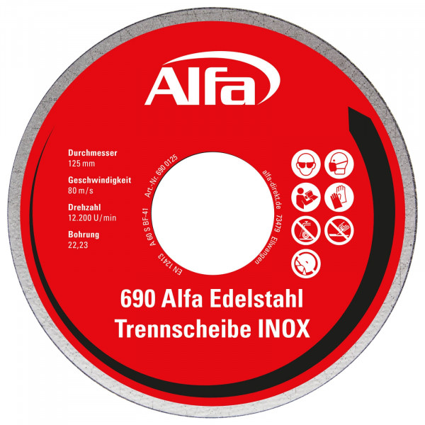 690 Alfa Stahl-/ Edelstahl-Trennscheibe (INOX)